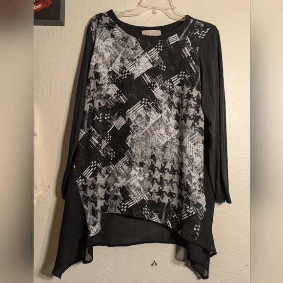 Philosophy Women Chic Black and Gray Women's Top Size 2x - Picture 1 of 5